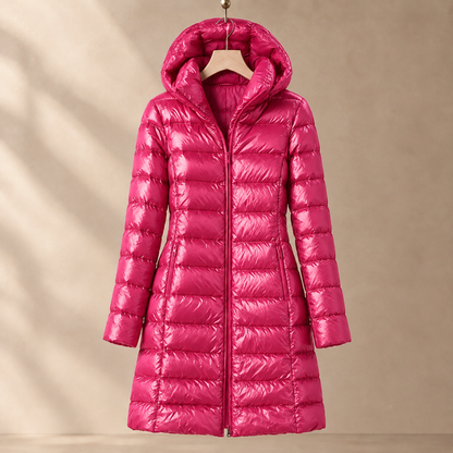 Women’s Quilted Cashmere and Duck Down Hooded Jacket