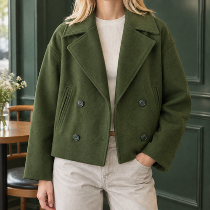 Women’s Cropped Wool-Blend Tailored Jacket