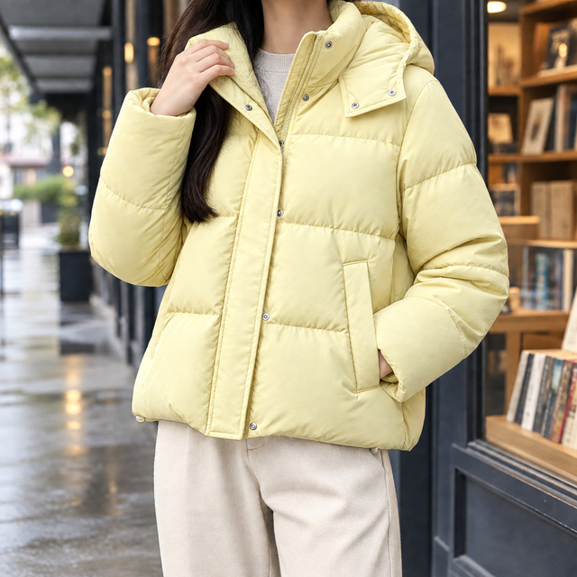 Women’s Quilted Down Puffer Jacket with Hood