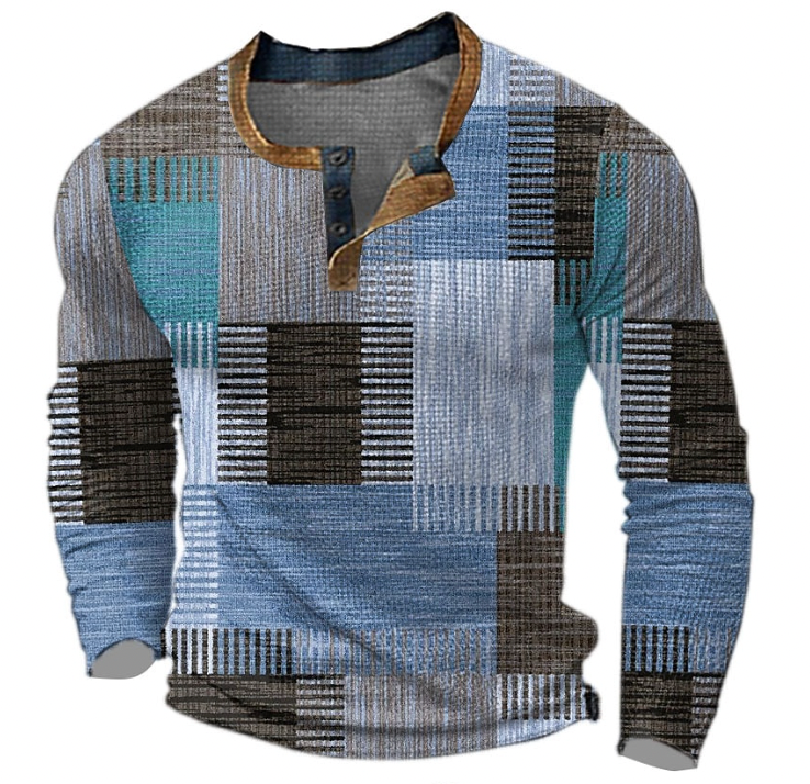 Men’s Modern Patterned Knit Crew Neck Sweater