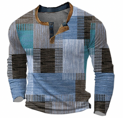 Men’s Modern Patterned Knit Crew Neck Sweater