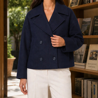 Women’s Relaxed Cropped Double-Breasted Blazer