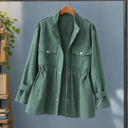 Adjustable Waist Four-Pocket Utility Jacket