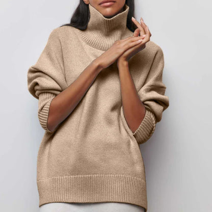 Women’s Soft High-Neck Classic Knit Sweater for Everyday Style