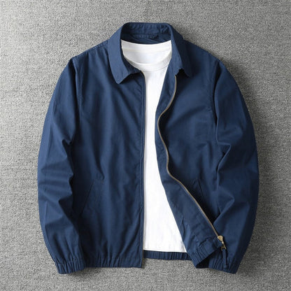 Men’s Relaxed Cotton-Blend Zip Bomber Jacket