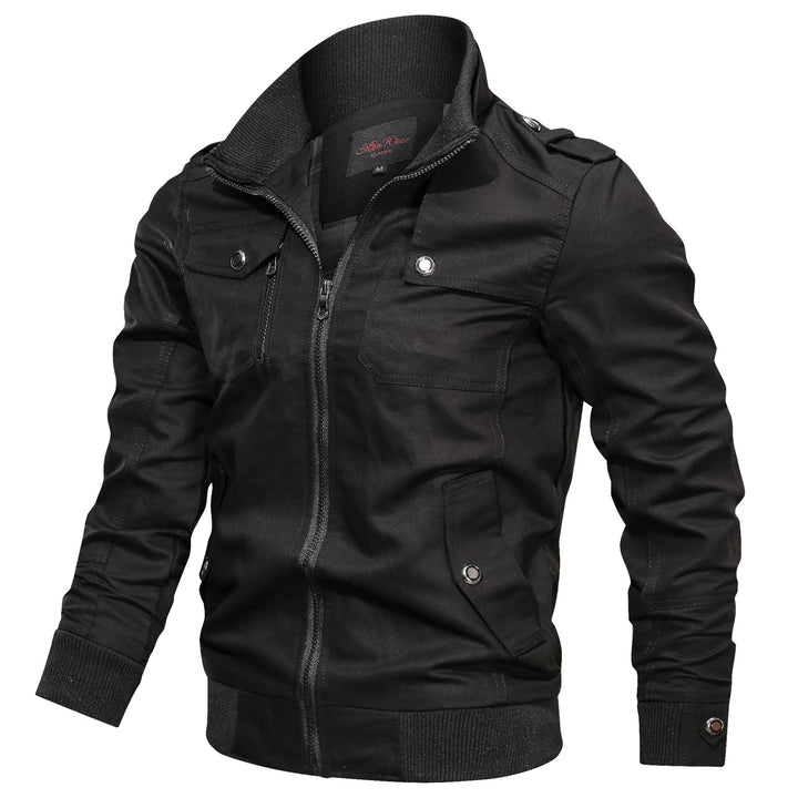 Men's Ribbed-Cuff Utility Windbreaker Jacket