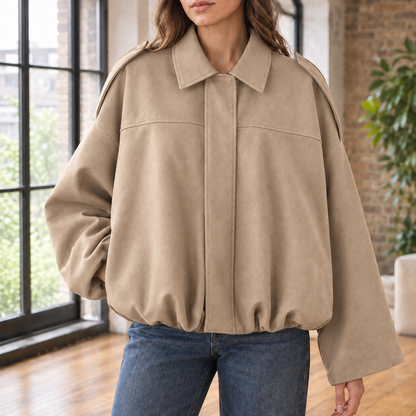 Women’s Cropped Suede Pilot-Style Jacket