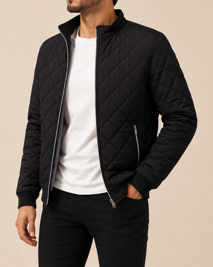 Men’s Diamond Quilted Faux Fur-Lined Winter Jacket