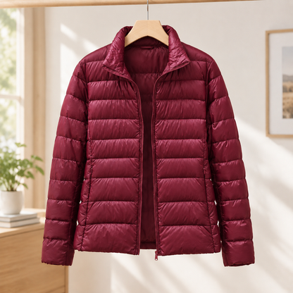 Women’s Quilted Cashmere-Filled Stand Collar Jacket