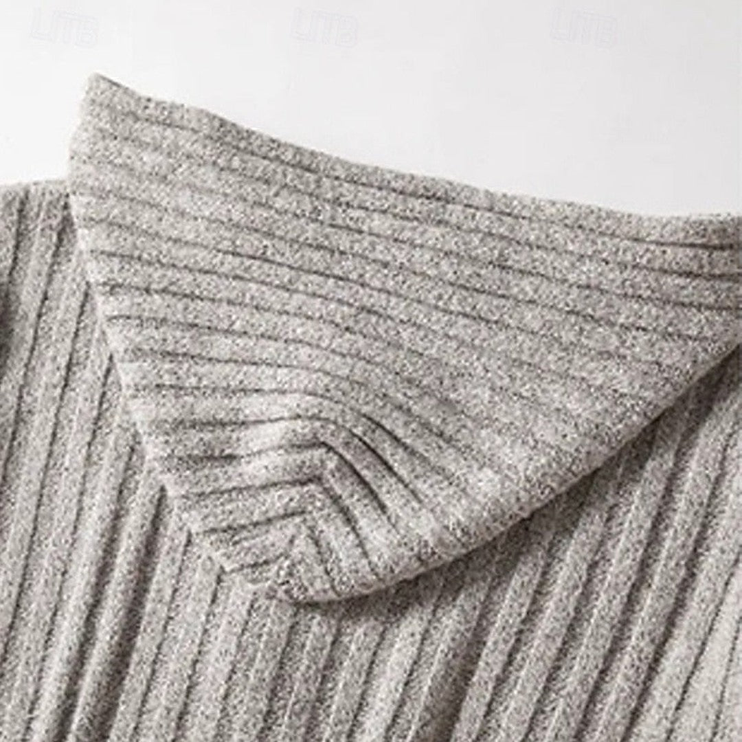 Men’s Cable Knit Hooded Button-Front Cardigan