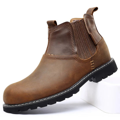 Men’s PU Leather-Style Chelsea Boots with Rubber Sole