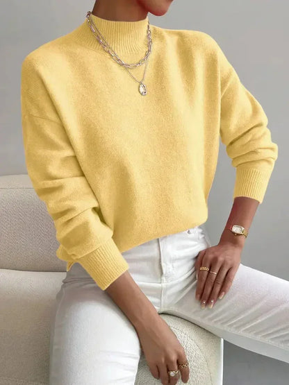 Women’s High-Collar Straight Knit Sweater