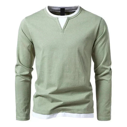 Men’s Slim-Fit Combed Cotton Long-Sleeve Shirt