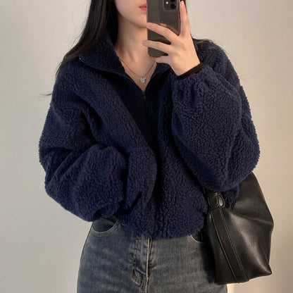 Women’s Plush Teddy Fleece Half-Zip Jacket