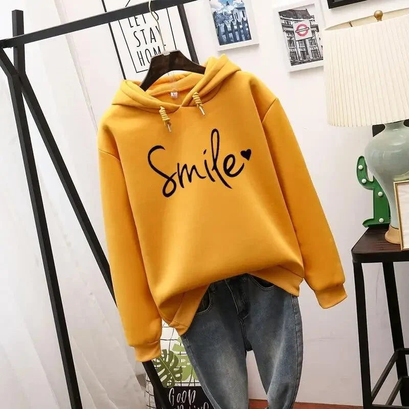 Women’s Relaxed Oversized Printed Pullover Hoodie with Drawstring Hood