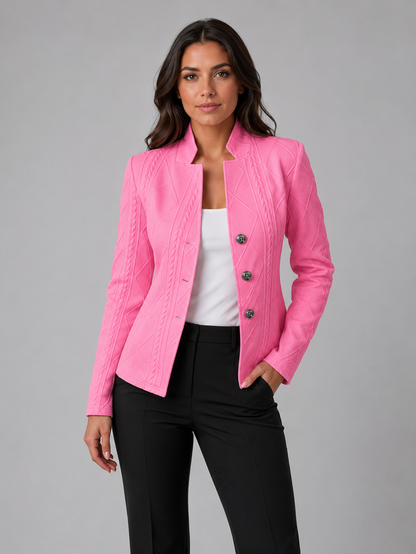 Women’s Textured Tailored Blazer with Defined Waist