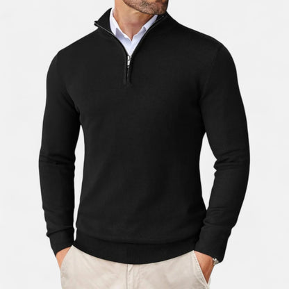 Men’s Lightweight Tailored Zip-Up Knit Sweater