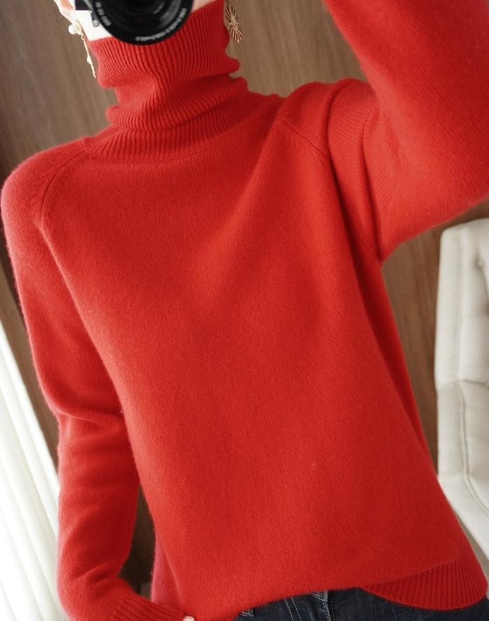 Women’s Pure Cashmere Classic Knit Sweater for Cool Weather