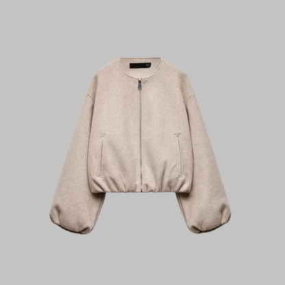 Women’s Cropped Boxy Zip Jacket with Side Pockets