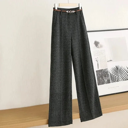 Women’s Warm Lambswool Straight-Leg Trousers