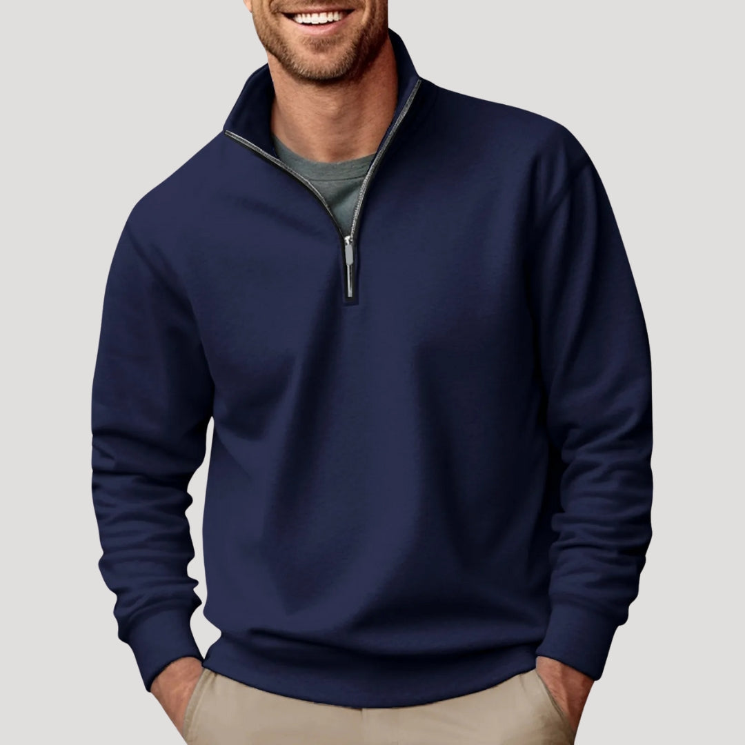 Men’s Lightweight Half-Zip Cotton Sweatshirt