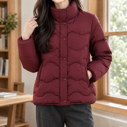 Women’s Padded Quilted Stand Collar Jacket
