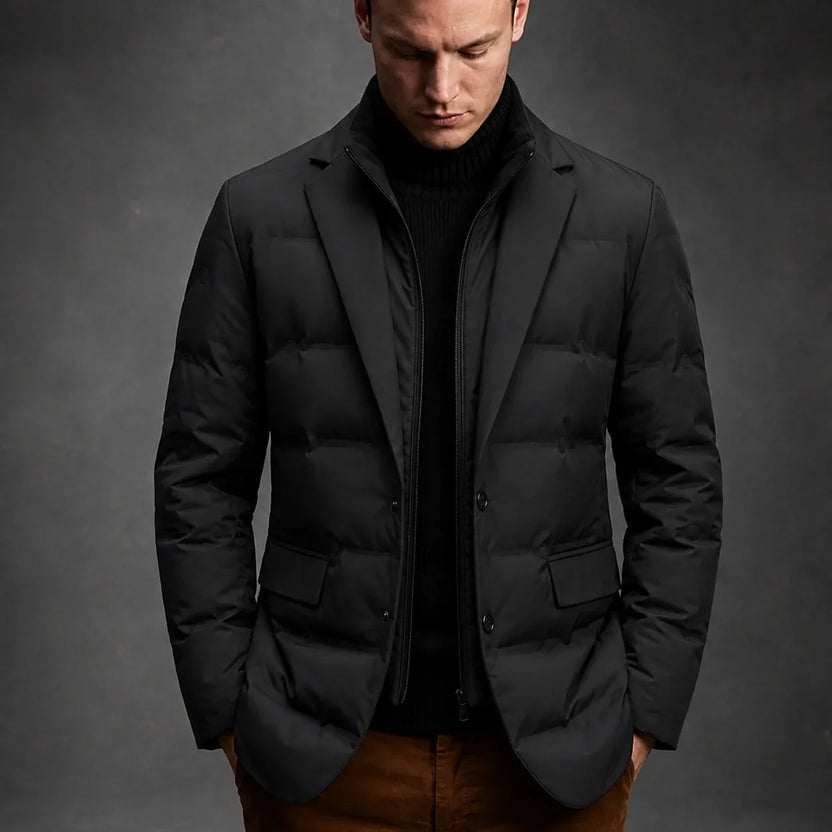 Men’s Quilted Down-Insulated Tailored Blazer