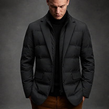 Men’s Quilted Down-Insulated Tailored Blazer