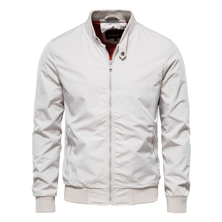 Men's Stand-Collar Full-Zip Bomber Jacket