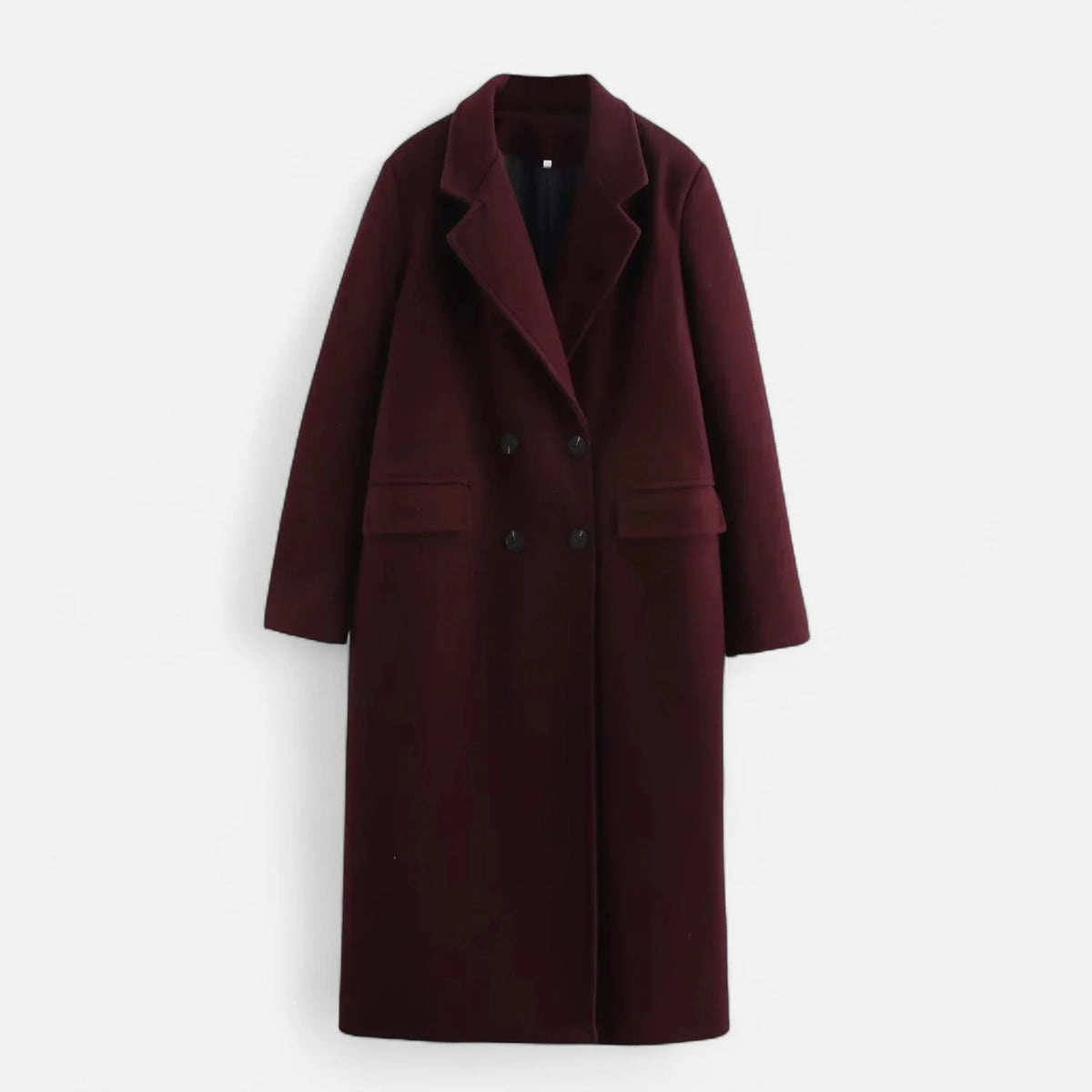 Women’s Classic Double-Breasted Trench Coat with Lapel Collar