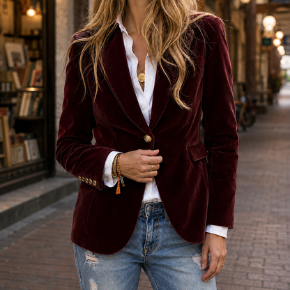 Women’s Slim-Fit Shaped Blazer with Notched Lapels