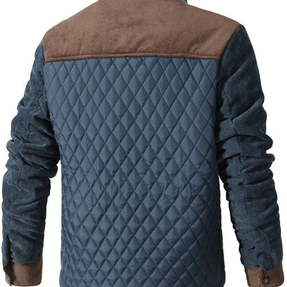 Men’s Lightweight Dual-Tone Diamond Quilted Travel Jacket