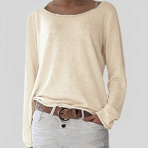 Women’s Lightweight Wide Neck Relaxed Draped Knit Sweater