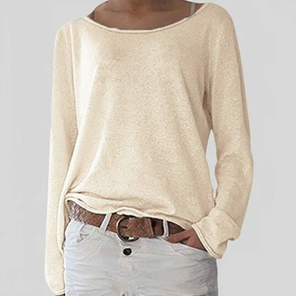 Women’s Lightweight Wide Neck Relaxed Draped Knit Sweater