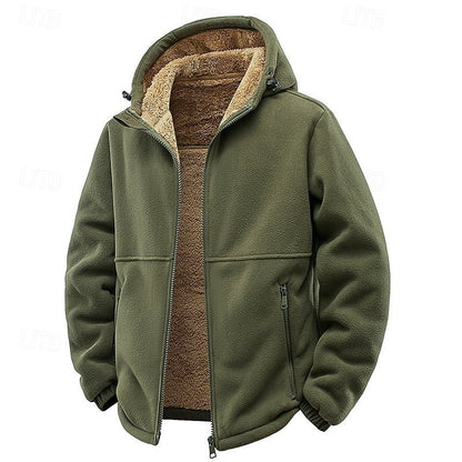 Men’s Plush-Lined Hooded Utility Zip Jacket