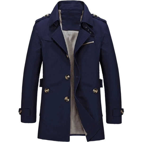 Men’s Classic Longline Double-Breasted Trench Coat