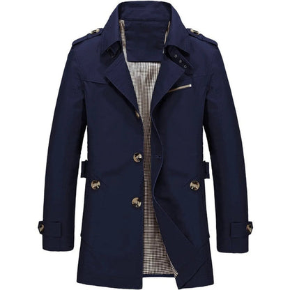 Men’s Classic Longline Double-Breasted Trench Coat