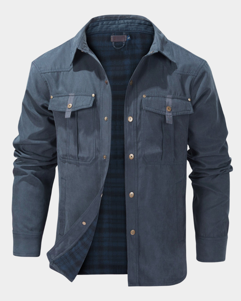 Men’s Flannel-Lined Contrast Yoke Barn Jacket