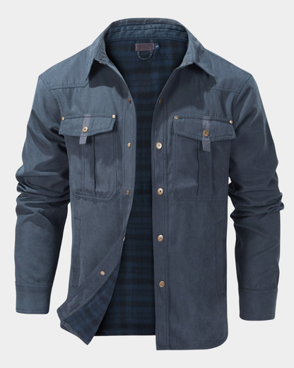 Men’s Flannel-Lined Contrast Yoke Barn Jacket
