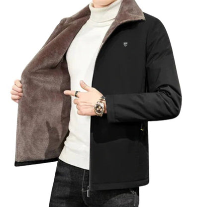 Men’s Longline Textured Wool-Look Notch-Lapel Coat