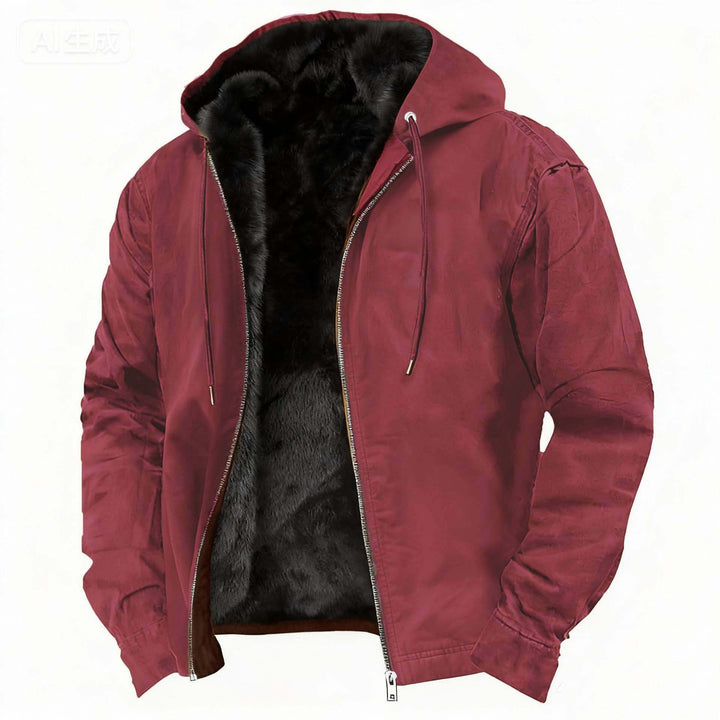 Men's Faux Fur-Lined Full-Zip Winter Coat