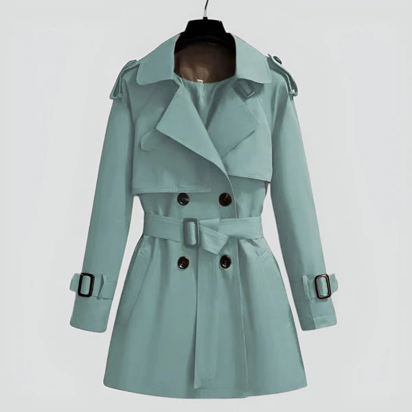 Women’s Double-Breasted Mid-Length Trench Coat for Transitional Weather