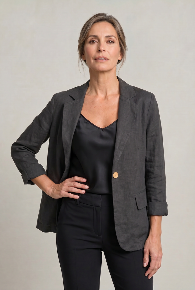 Women’s Relaxed Lightweight Cotton Blend Blazer
