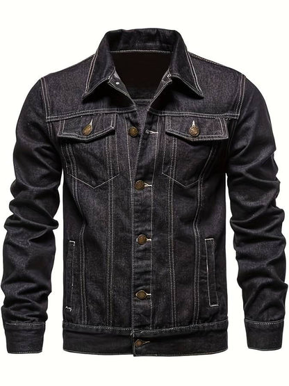 Men’s Stretch Denim Button-Front Jacket