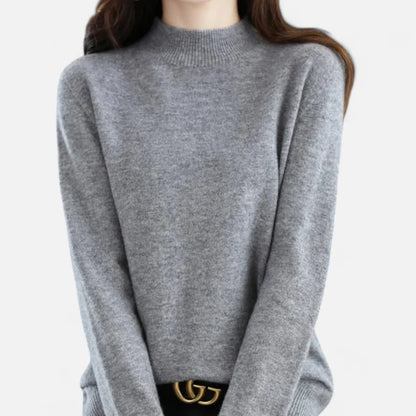 Women’s Pure Wool Half-Neck Warm Knit Pullover Sweater