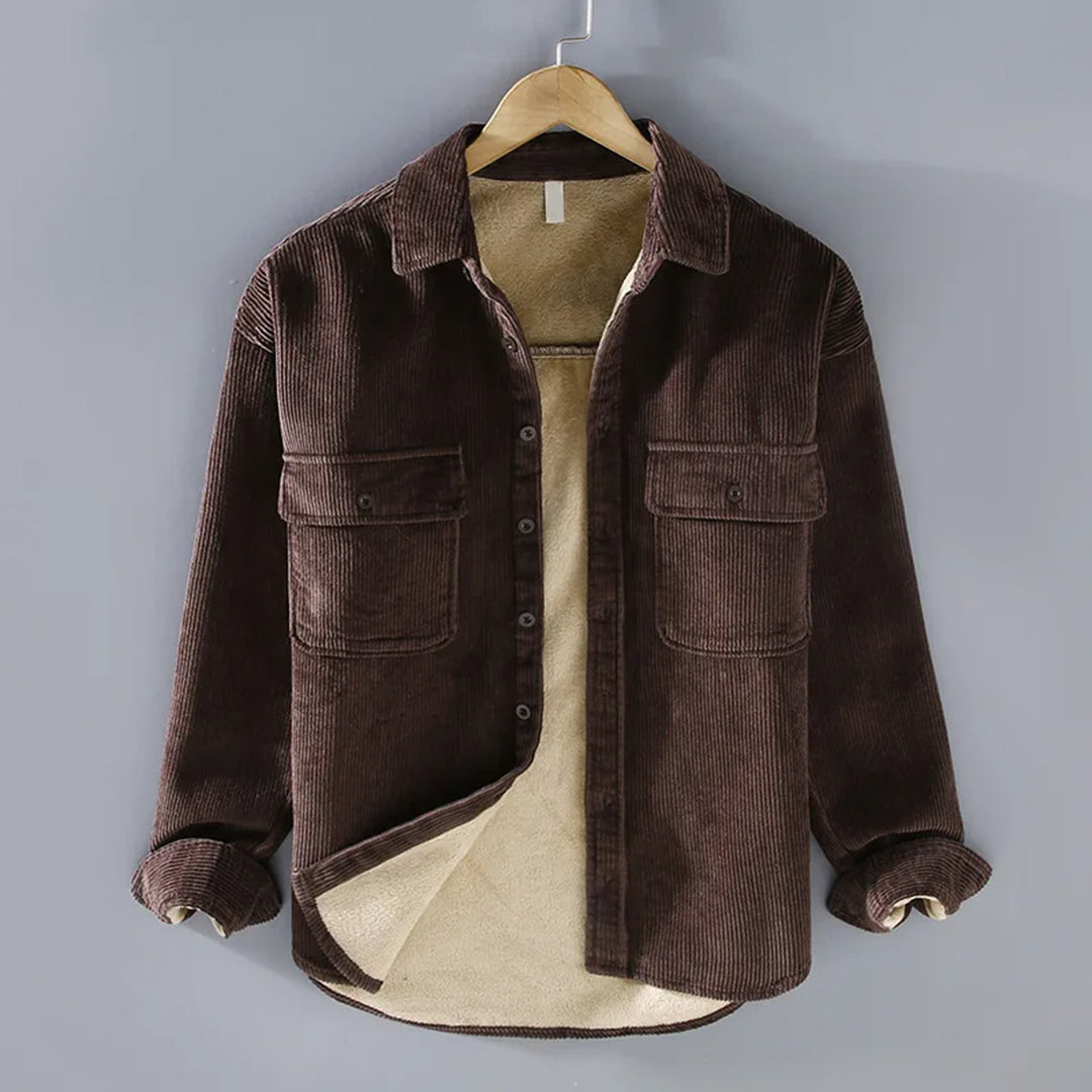 Men’s Corduroy Button-Front Utility Overshirt