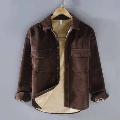 Men’s Corduroy Button-Front Utility Overshirt