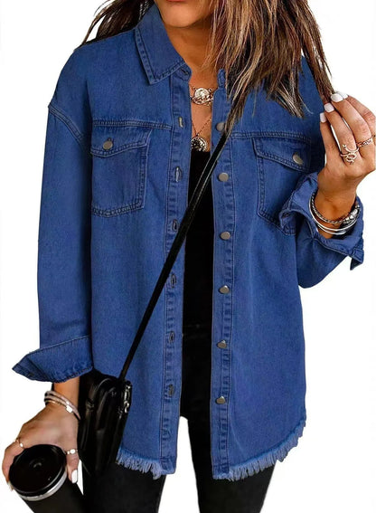 Women's Classic Denim Layer Jacket with Relaxed Everyday Style