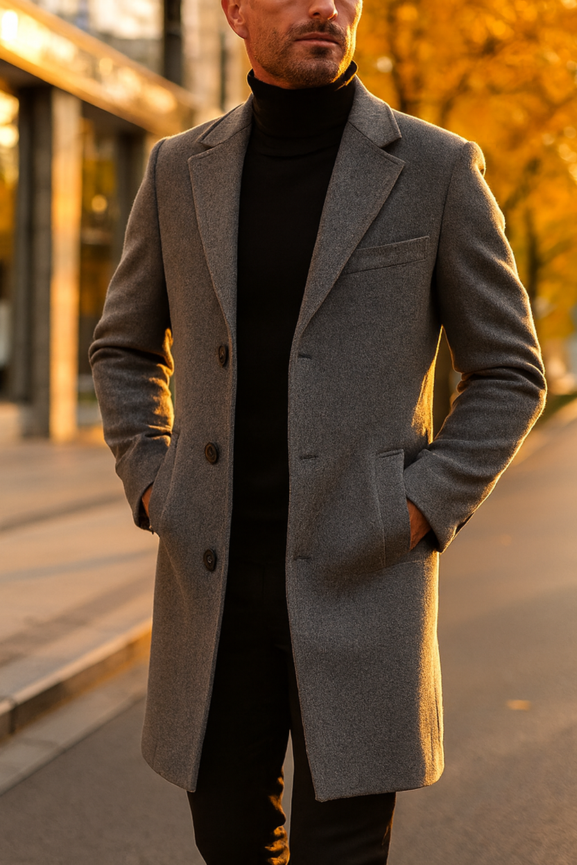 Men’s Smooth Mid-Length Tailored Jacket