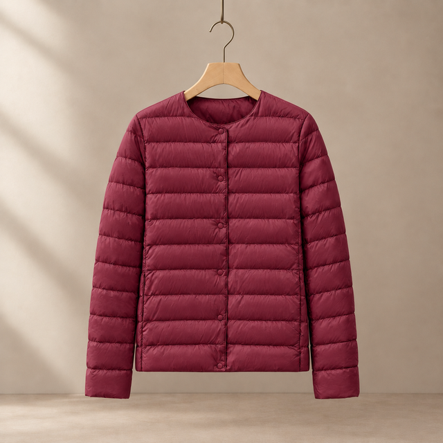 Women’s Slim Quilted Down Snap Jacket